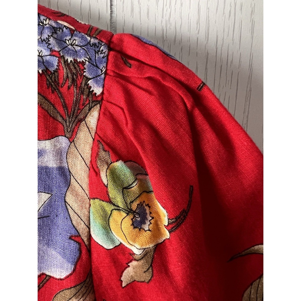 Vintage 70's Hawaiian Womens Tunic Cotton Gauze Shirt Dress S/M Toni Lynn Top - Picture 6 of 16